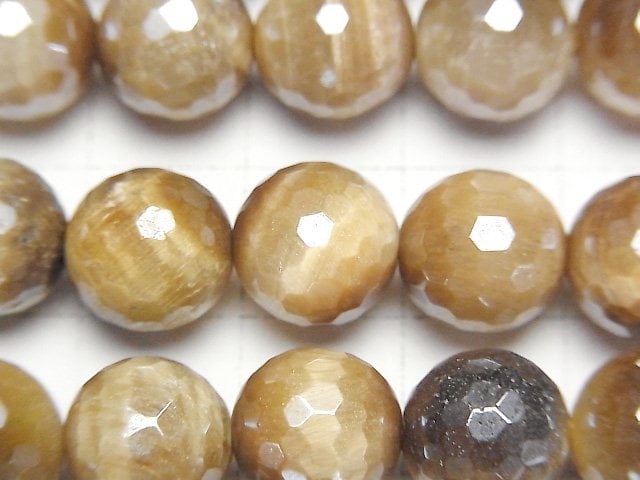 [Video] Flash, Golden Tiger's Eye 128Faceted Round 10mm 1strand beads (aprx.14inch/35cm)