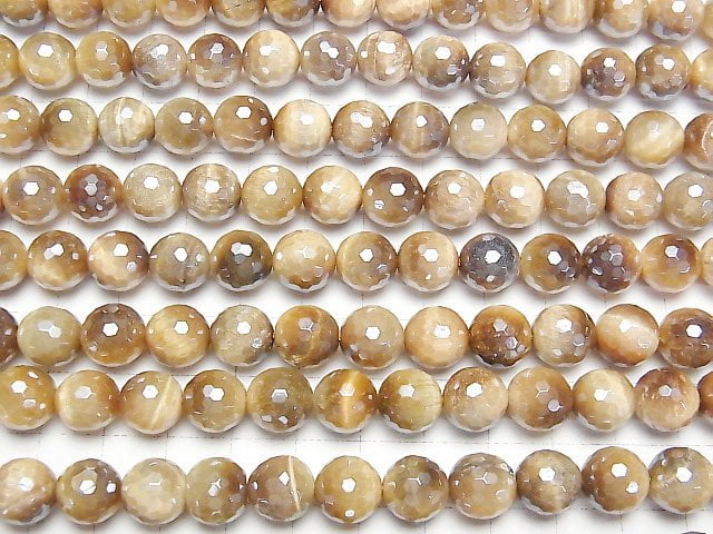 [Video] Flash, Golden Tiger's Eye 128Faceted Round 10mm 1strand beads (aprx.14inch/35cm)