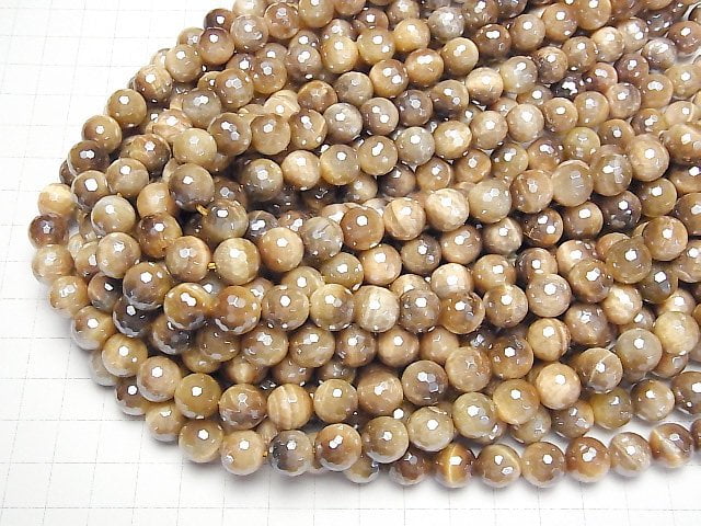 [Video] Flash, Golden Tiger's Eye 128Faceted Round 10mm 1strand beads (aprx.14inch/35cm)