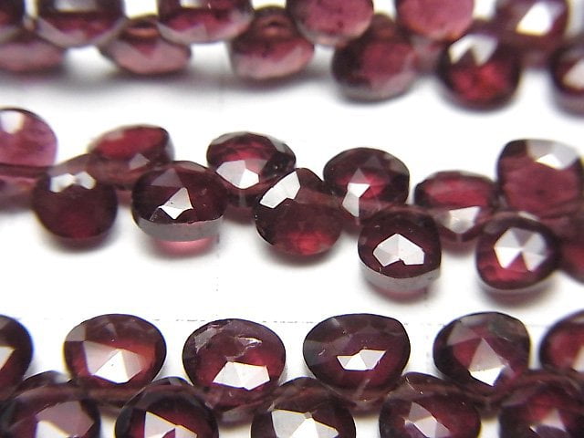 [Video]High Quality Garnet AA++ Chestnut Faceted Briolette 1strand beads (aprx.7inch/18cm)