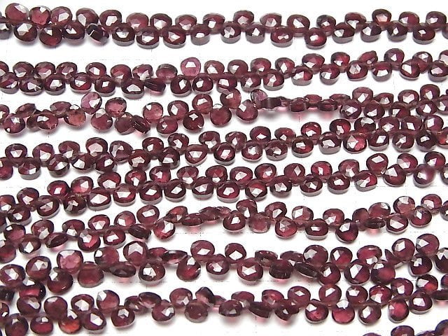 [Video]High Quality Garnet AA++ Chestnut Faceted Briolette 1strand beads (aprx.7inch/18cm)