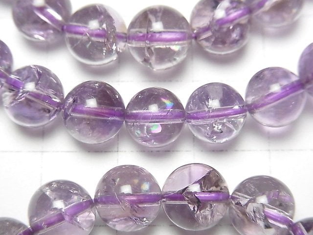 [Video]Amethyst x Smoky Iris Quartz AAA- Round 8mm Bracelet