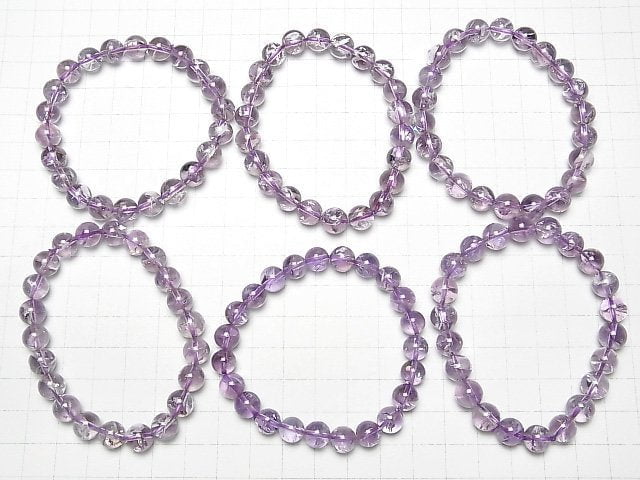 [Video]Amethyst x Smoky Iris Quartz AAA- Round 8mm Bracelet