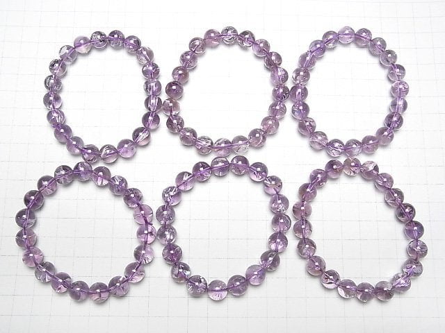 [Video] Amethyst x Smokey Iris Quartz AAA- Round 10mm Bracelet