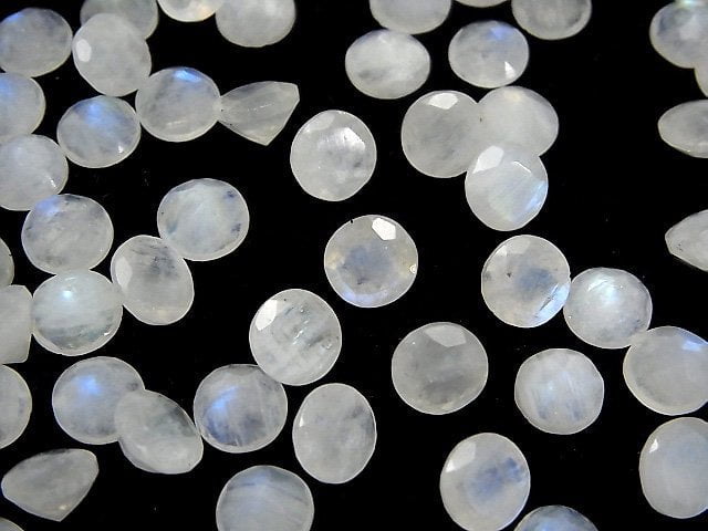 [Video] Rainbow Moonstone AA++ Loose stone Round Faceted 8x8mm 5pcs