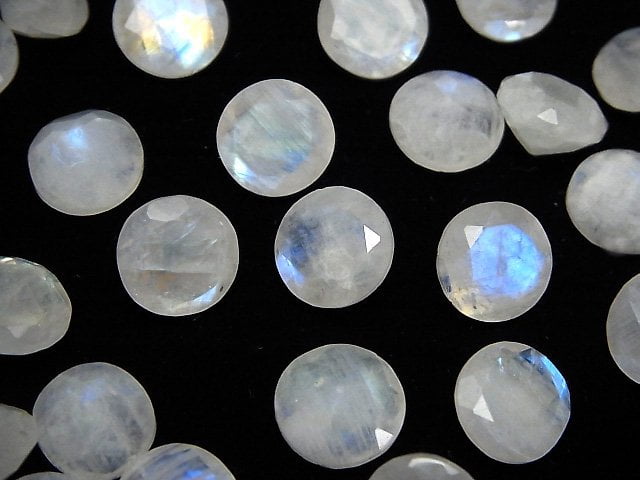 [Video]Rainbow Moonstone AA++ Loose stone Round Faceted 10x10mm 3pcs