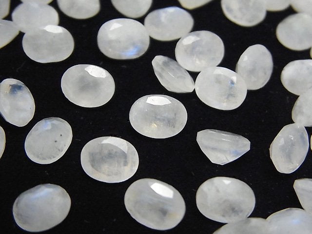 [Video] Rainbow Moonstone AA++ Loose stone Oval Faceted 8x6mm 5pcs