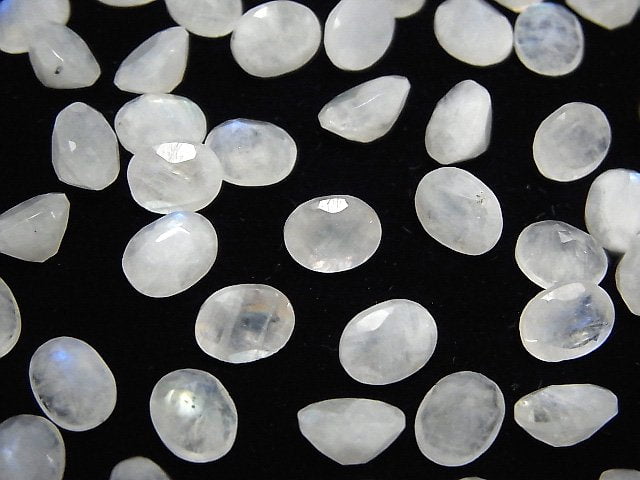 [Video] Rainbow Moonstone AA++ Loose stone Oval Faceted 8x6mm 5pcs