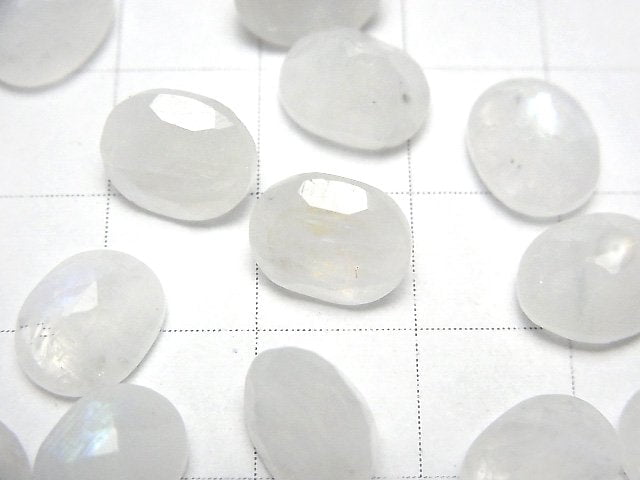 [Video]Rainbow Moonstone AA++ Loose stone Oval Faceted 10x8mm 3pcs