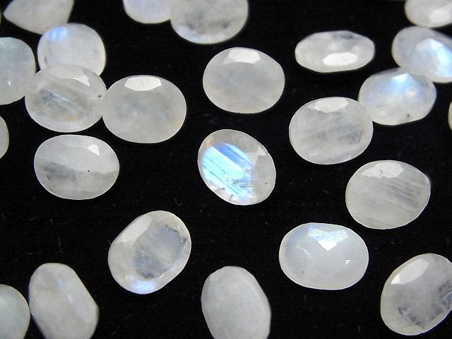 [Video]Rainbow Moonstone AA++ Loose stone Oval Faceted 10x8mm 3pcs