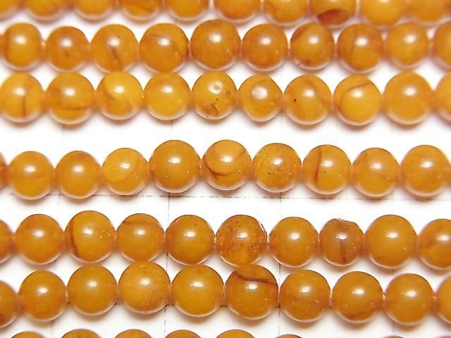 [Video] Presto Amber Round [4mm][4.5mm] 1strand beads (aprx.15inch/38cm)