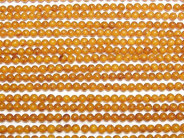 [Video] Presto Amber Round [4mm][4.5mm] 1strand beads (aprx.15inch/38cm)