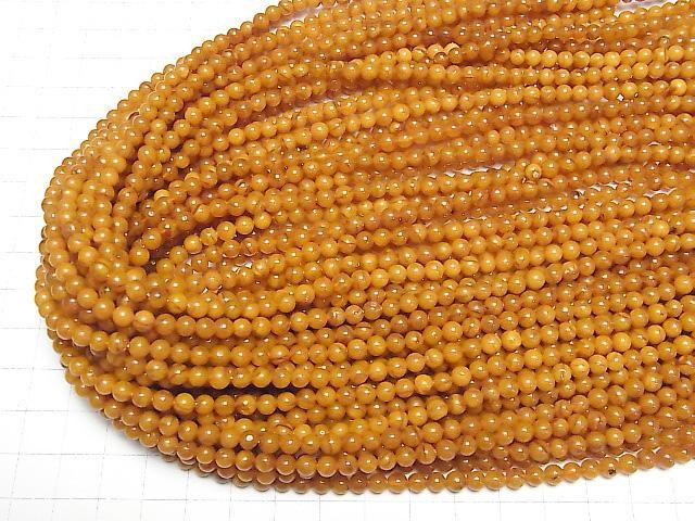 [Video] Presto Amber Round [4mm][4.5mm] 1strand beads (aprx.15inch/38cm)