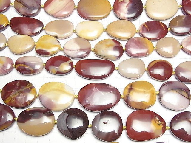 [Video]Mookaite Flat Nugget 1strand beads (aprx.15inch/37cm)