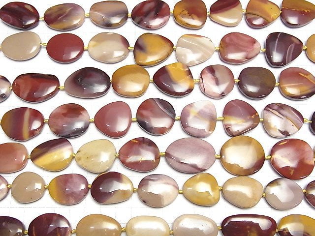 [Video]Mookaite Flat Nugget 1strand beads (aprx.15inch/37cm)