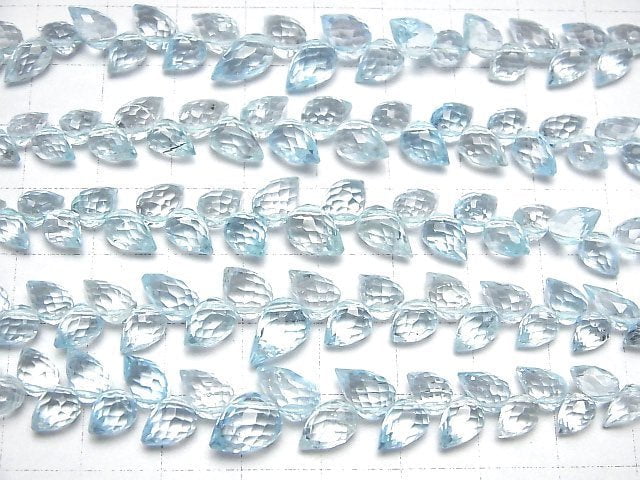 [Video]High Quality Sky Blue Topaz AAA Flower Bud Faceted Briolette 1strand beads (aprx.3inch/8cm)