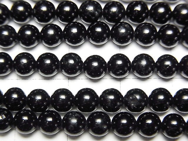 [Video]Black Tourmaline AA++ Round 4.5mm 1strand beads (aprx.15inch/37cm)