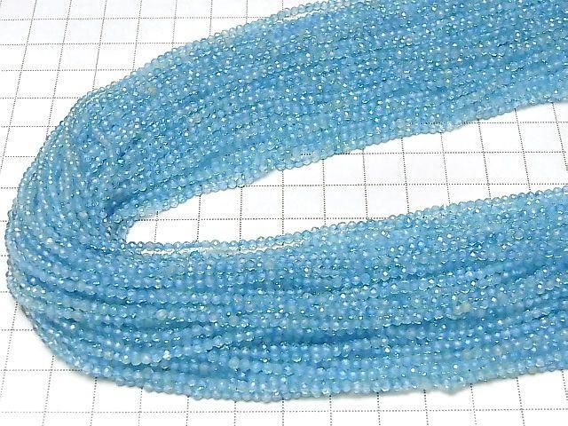 Haute qualité ! Topaze de couleur bleue AA++ Facettée ronde perles 2mm 1 fil (env. 15 pouces/38cm)