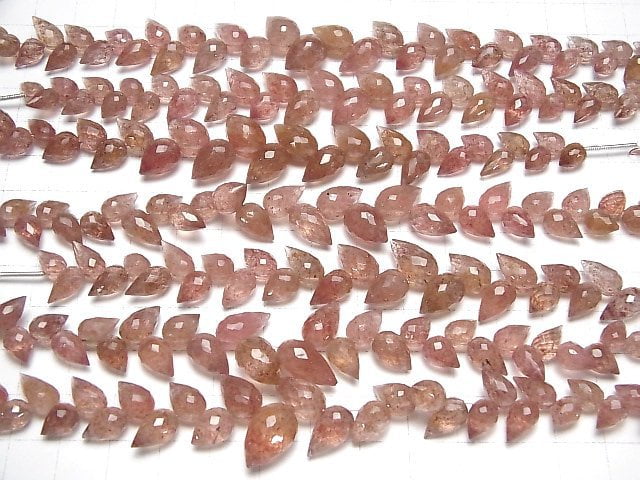 [Video]High Quality Pink Epidote AA++ Flower Bud Faceted Briolette 1strand beads (aprx.6inch/14cm)