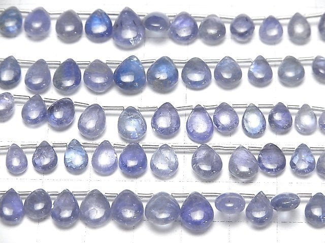 [Video]High Quality Tanzanite AA++ Pear shape (Smooth) [Dark color] half or 1strand beads (aprx.6inch/16cm)