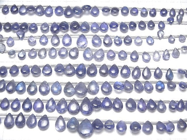 [Video]High Quality Tanzanite AA++ Pear shape (Smooth) [Dark color] half or 1strand beads (aprx.6inch/16cm)