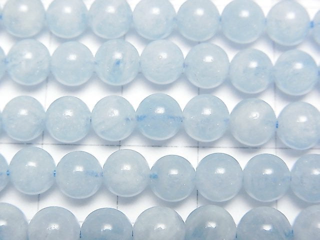 [Video]Madagascar Aquamarine AA+ Round 6.5mm 1strand beads (aprx.15inch/37cm)