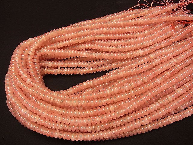 [Video] Peru Rhodochrosite AAA- Roundel 5x5x3mm half or 1strand beads (aprx.15inch/36cm)