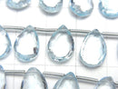 [Video]High Quality Sky Blue Topaz AAA- Pear shape Faceted Briolette half or 1strand beads (aprx.6inch/16cm)