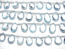 [Video]High Quality Sky Blue Topaz AAA- Pear shape Faceted Briolette half or 1strand beads (aprx.6inch/16cm)