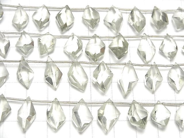 [Video]High Quality Green Amethyst AAA- Spindle Cut 1strand (Approx 9pcs )