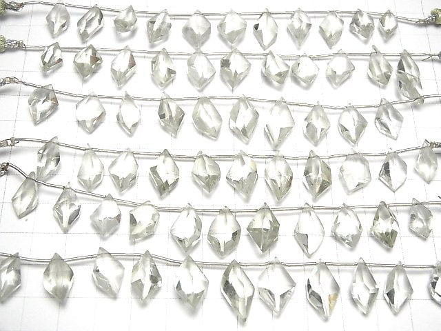 [Video]High Quality Green Amethyst AAA- Spindle Cut 1strand (Approx 9pcs )