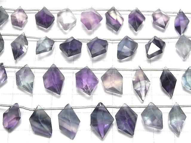 [Video]High Quality Multi-color Fluorite AAA- Spindle cut 1strand (Approx 13pcs )