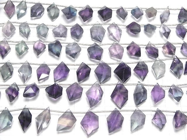 [Video]High Quality Multi-color Fluorite AAA- Spindle cut 1strand (Approx 13pcs )