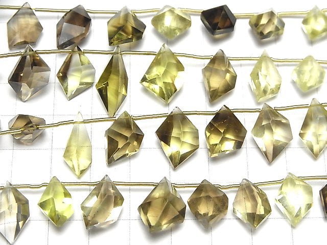 [Video]High Quality Lemon x Smoky Quartz AAA- Spindle cut 1strand (9pcs)