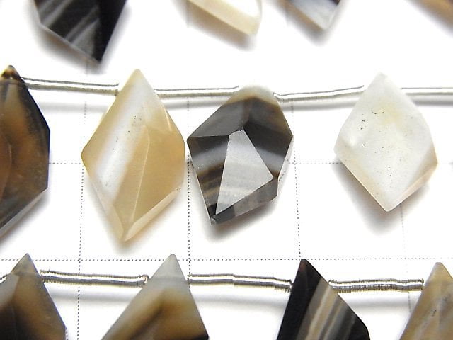 [Video] Black Stripe Agate AAA Spindle Cut 1strand (9pcs)