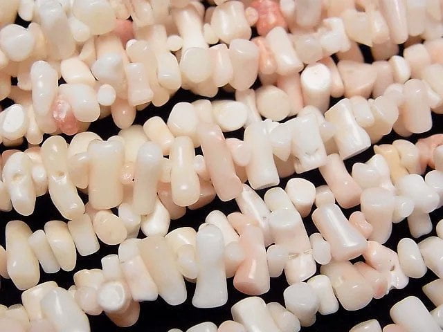 [Video] Natural color Pink-White Coral AAA Stick (Chips ) half or 1strand beads (aprx.23inch/58cm)