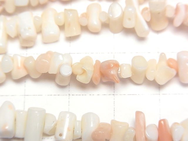 [Video] Natural color Pink-White Coral AAA Stick (Chips ) half or 1strand beads (aprx.23inch/58cm)
