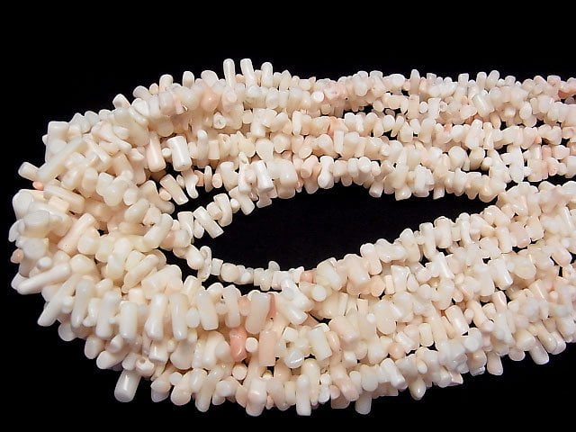 [Video] Natural color Pink-White Coral AAA Stick (Chips ) half or 1strand beads (aprx.23inch/58cm)