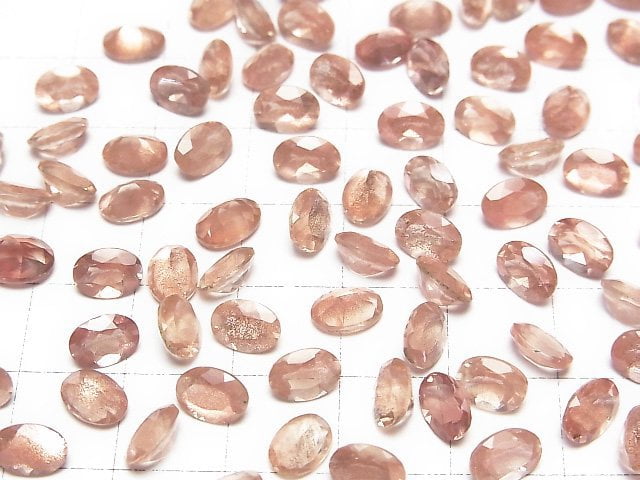 [Video]High Quality Oregon Sunstone AAAA Loose stone Oval Faceted 7x5mm 1pc