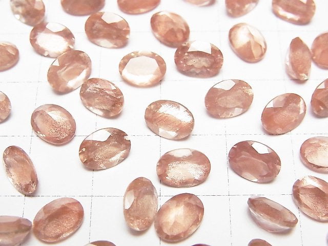 [Video]High Quality Oregon Sunstone AAAA Loose stone Oval Faceted 8x6mm 1pc