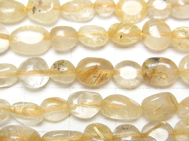 [Video]Rutilated Quartz AA Small Size Nugget 1strand beads (aprx.15inch/36cm)