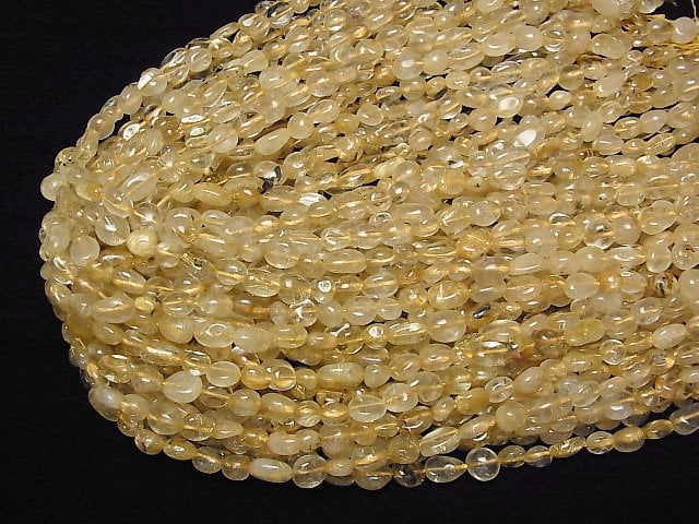 [Video]Rutilated Quartz AA Small Size Nugget 1strand beads (aprx.15inch/36cm)