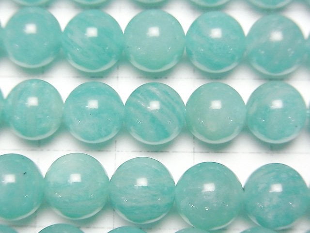 [Video] Mozambique Amazonite AA++ Round 8mm 1strand beads (aprx.15inch/37cm)