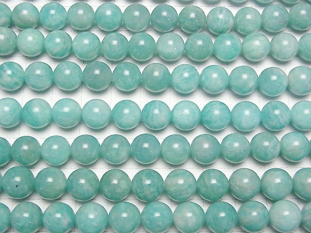 [Video] Mozambique Amazonite AA++ Round 10mm 1strand beads (aprx.15inch/37cm)