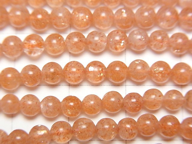 [Video] Sunstone AAA- Round 4mm 1strand beads (aprx.15inch/37cm)