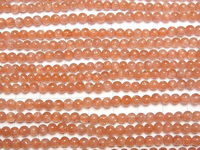 [Video] Sunstone AAA- Round 4mm 1strand beads (aprx.15inch/37cm)