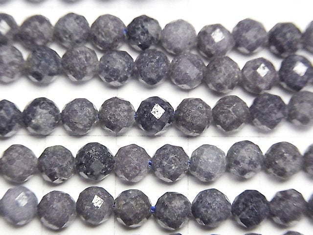 [Video]High Quality! Sapphire AA Faceted Round 5mm 1strand beads (aprx.15inch/36cm)