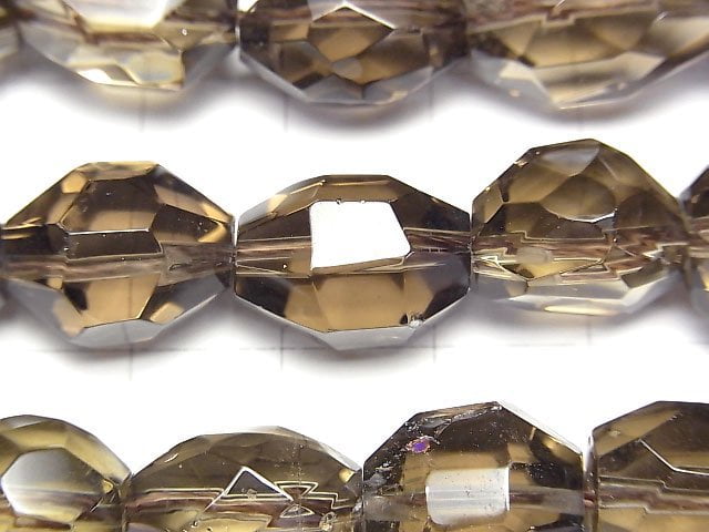 [Video]Smoky Quartz AAA- Faceted Nugget half or 1strand beads (aprx.15inch/37cm)