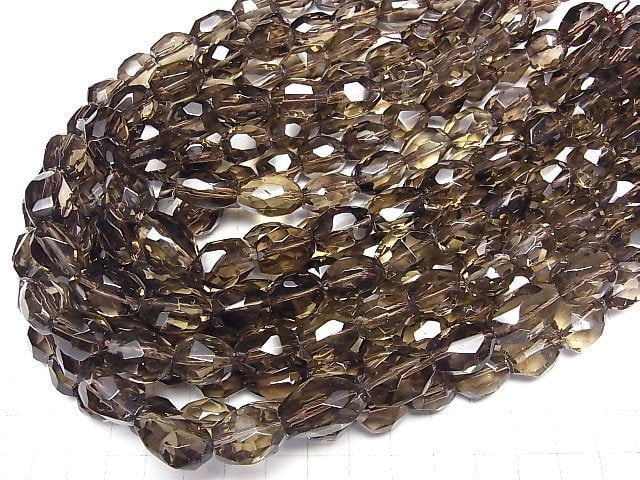 [Video]Smoky Quartz AAA- Faceted Nugget half or 1strand beads (aprx.15inch/37cm)