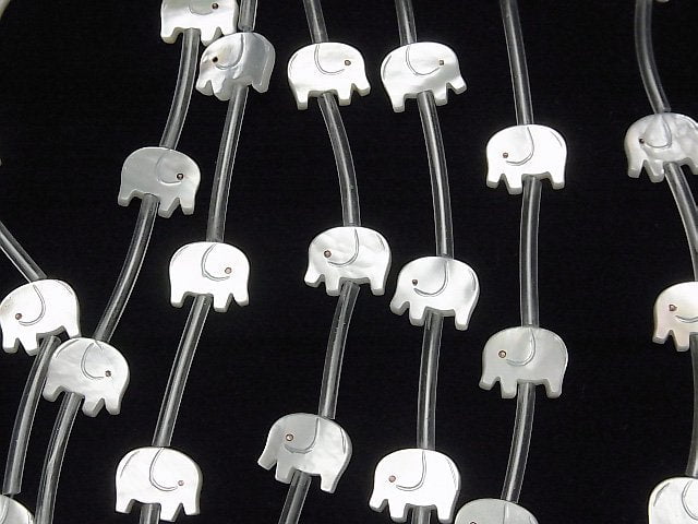 [Video] High quality white Shell AAA elephant shape 10x9mm half or 1strand (Approx 14pcs)